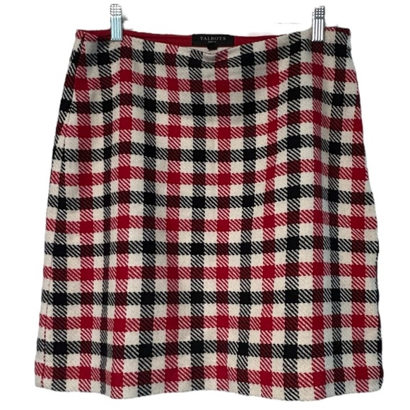 Talbots Plaid Mini Skirt - Red, Black, White - Picture 3 of 6